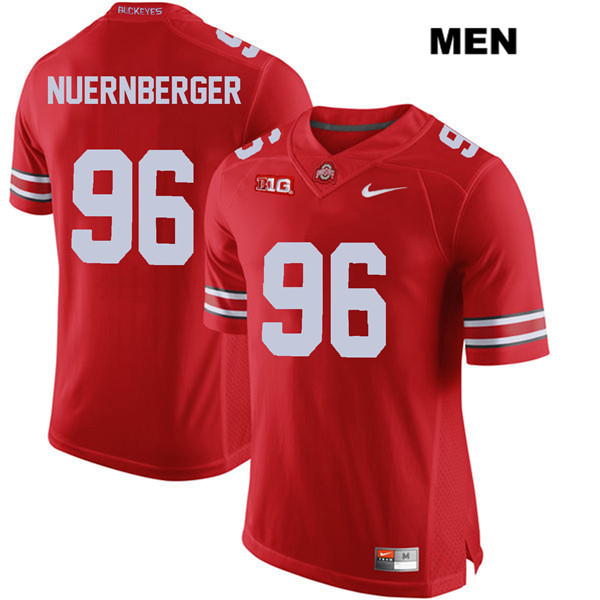 Ohio State Buckeyes Men's Sean Nuernberger #96 Red Authentic Nike College NCAA Stitched Football Jersey NF19Y44GE